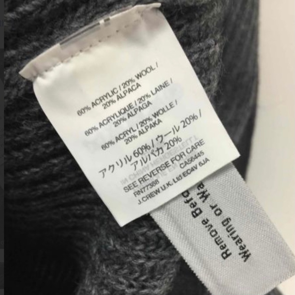 J Crew Open Back Heather Gray Ribbed Knit Soft Alpaca Wool Blend Tunic Sweater - Picture 10 of 14